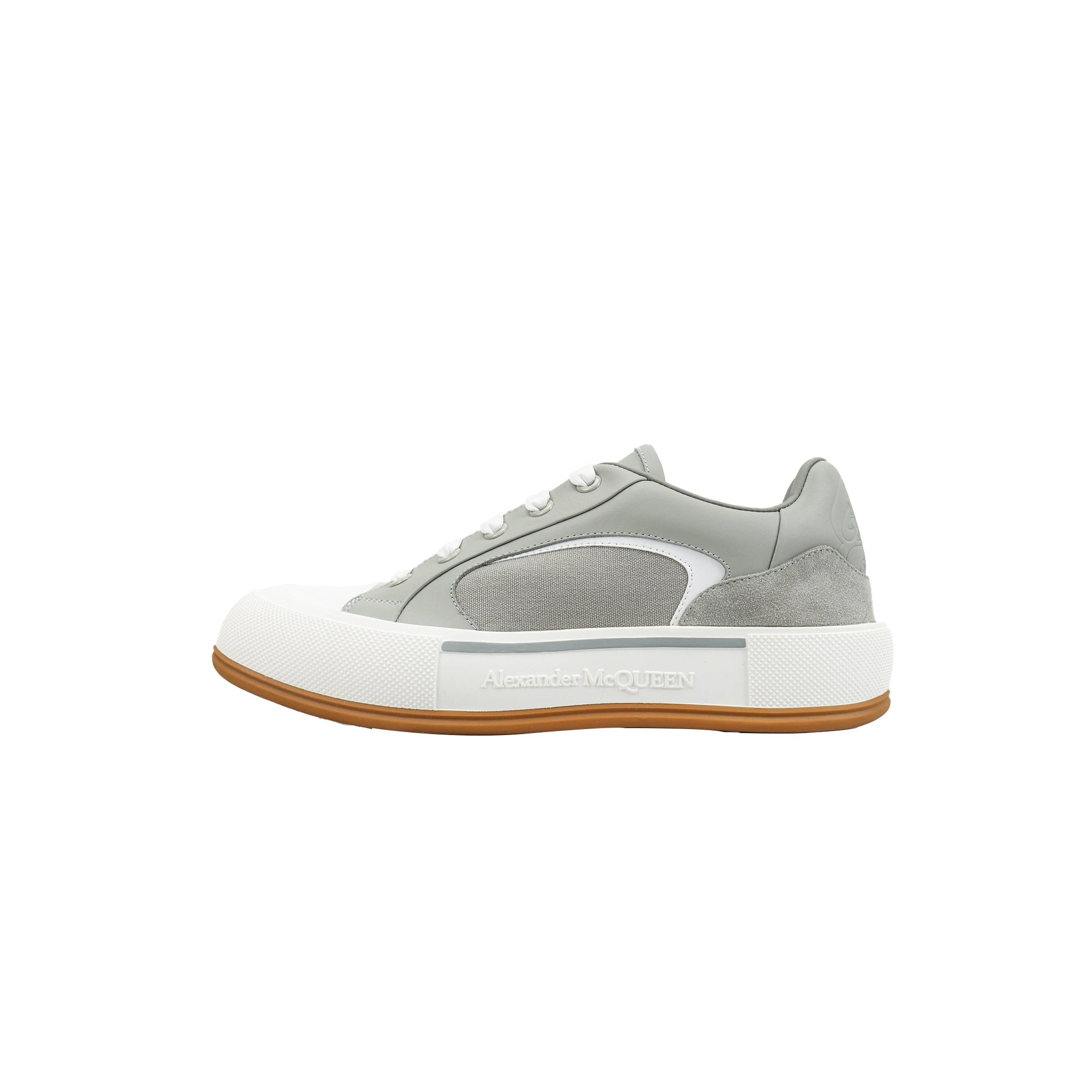 ALEXANDER MCQUEEN LEATHER AND CANVAS LOW TOP TRAINERS 758982WIA257028